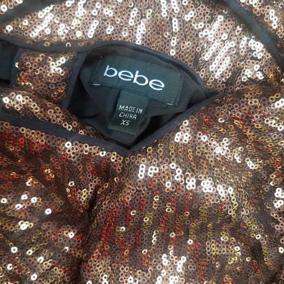 2xHP - bebe Bronze Sequin Mini Dress - Picture 2 of 8